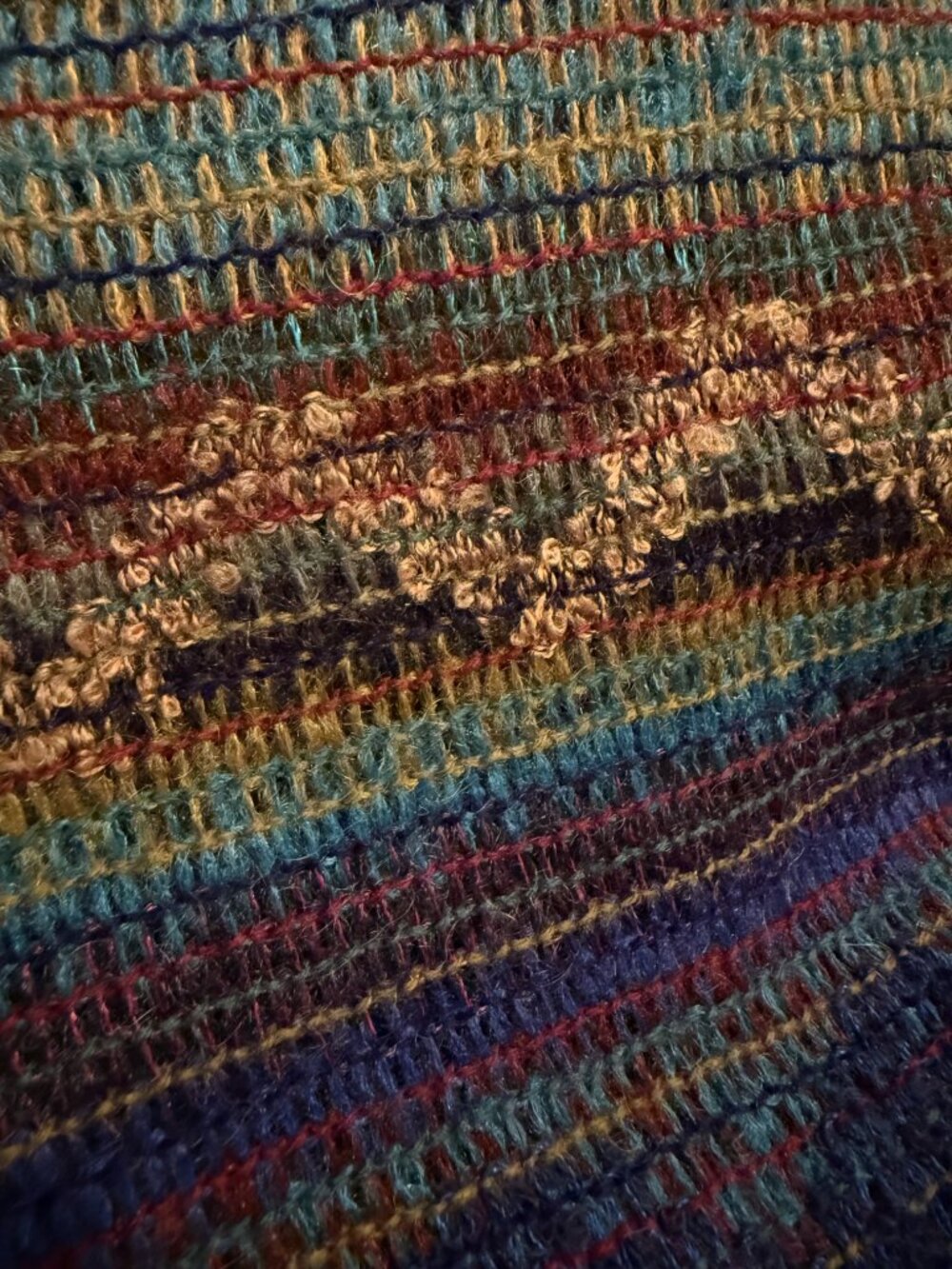 Missoni Vintage Large Knit Multicolor Scarf Shawl Wrap Mohair Wool Italy Fringe - Picture 8 of 10